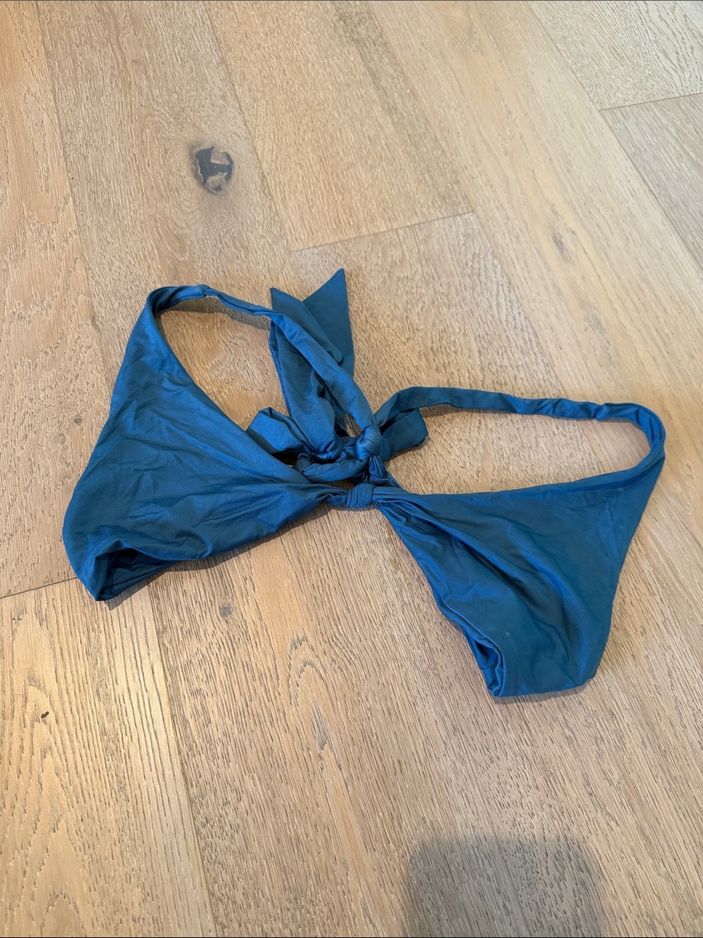 Frankie's Bikinis Teal Tie-Front Bikini Top